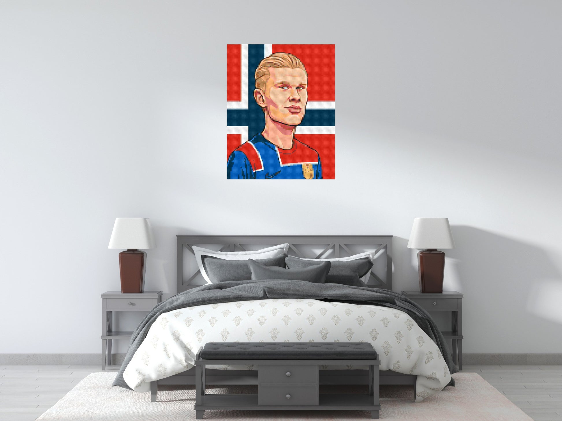 Erling Haaland Caricature - Brick Art Mosaic Kit 4x5 scene