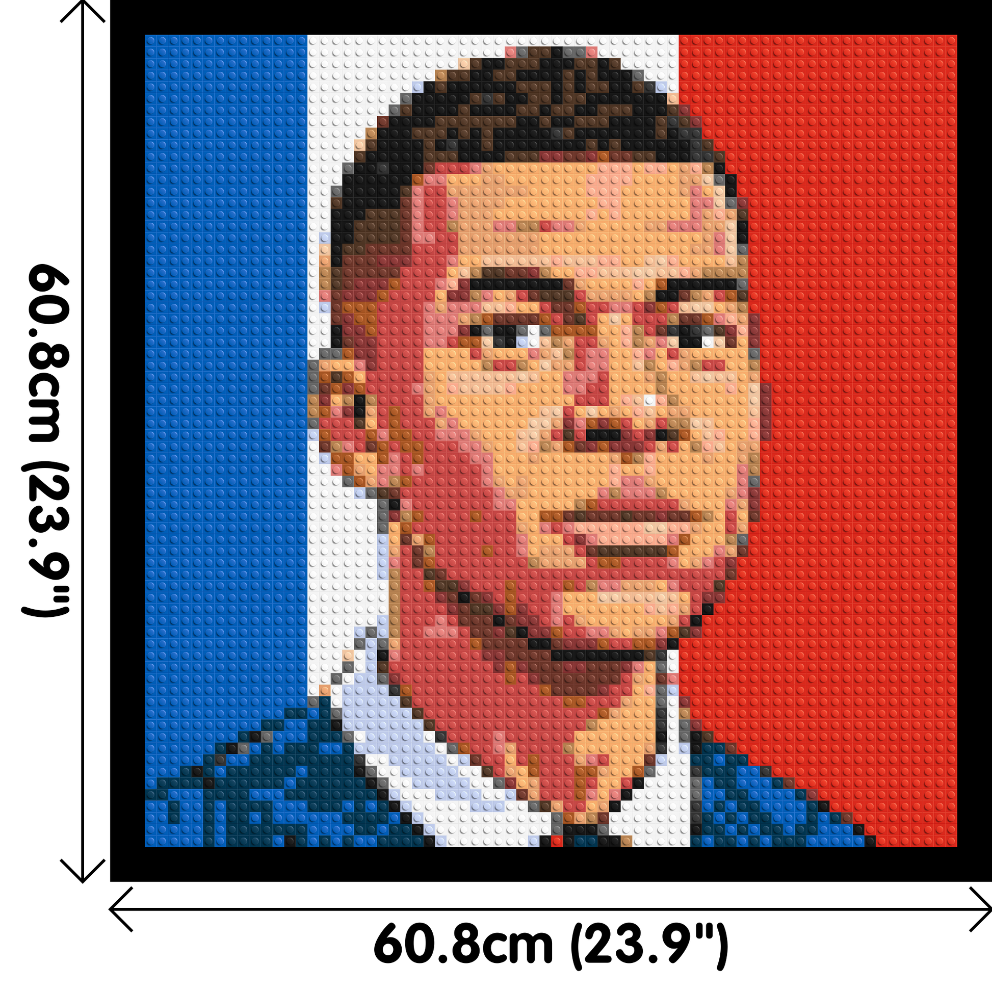 Kylian Mbappé Caricature - Brick Art Mosaic Kit 3x3 dimensions with frame