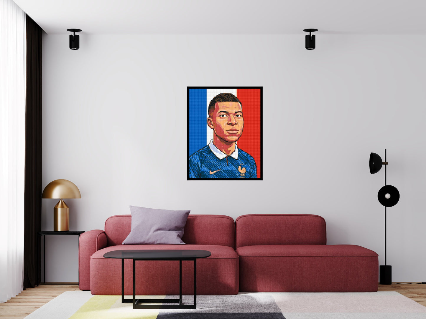 Kylian Mbappé Caricature - Brick Art Mosaic Kit 4x5 large