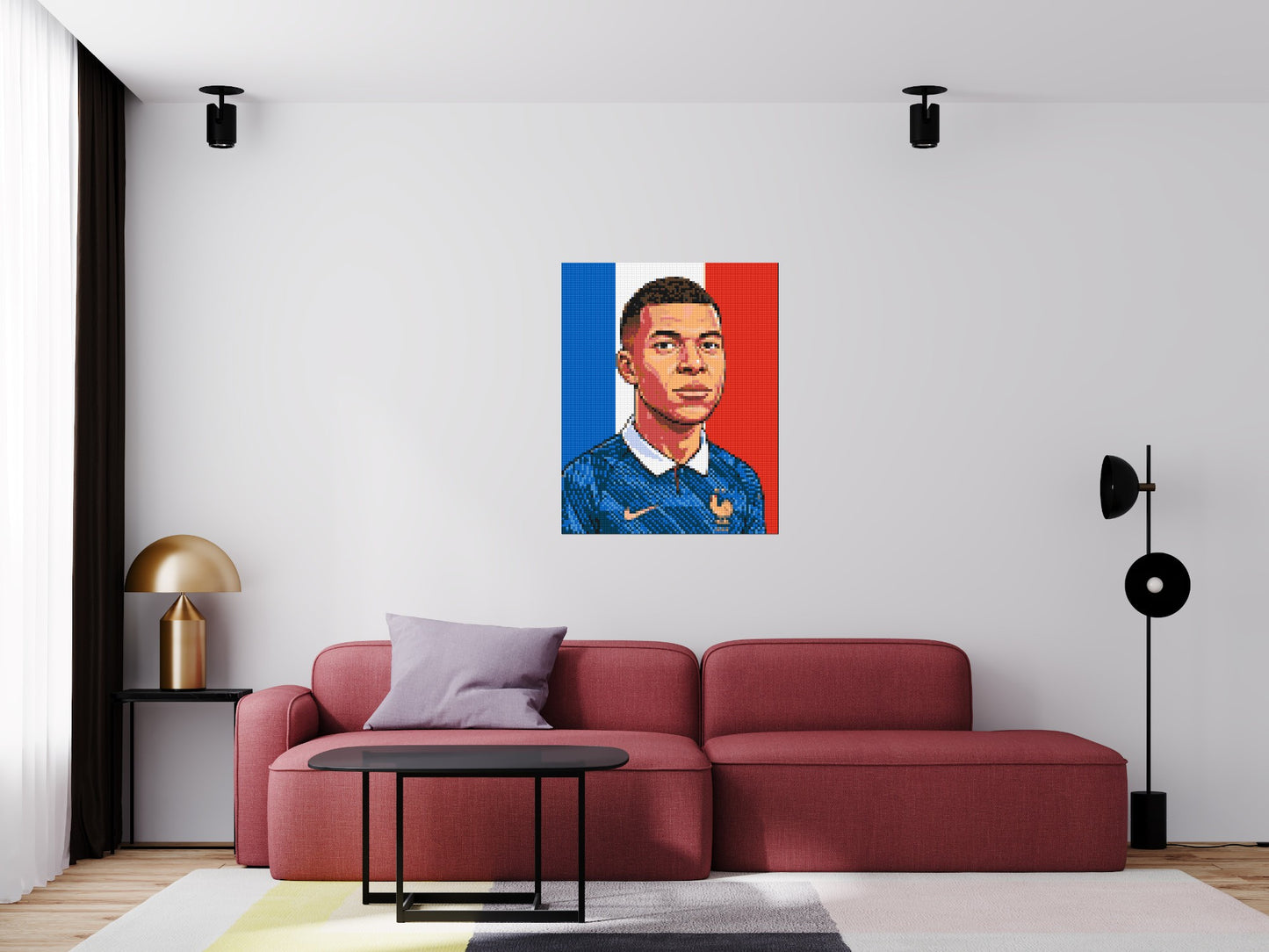 Kylian Mbappé Caricature - Brick Art Mosaic Kit 4x5 large