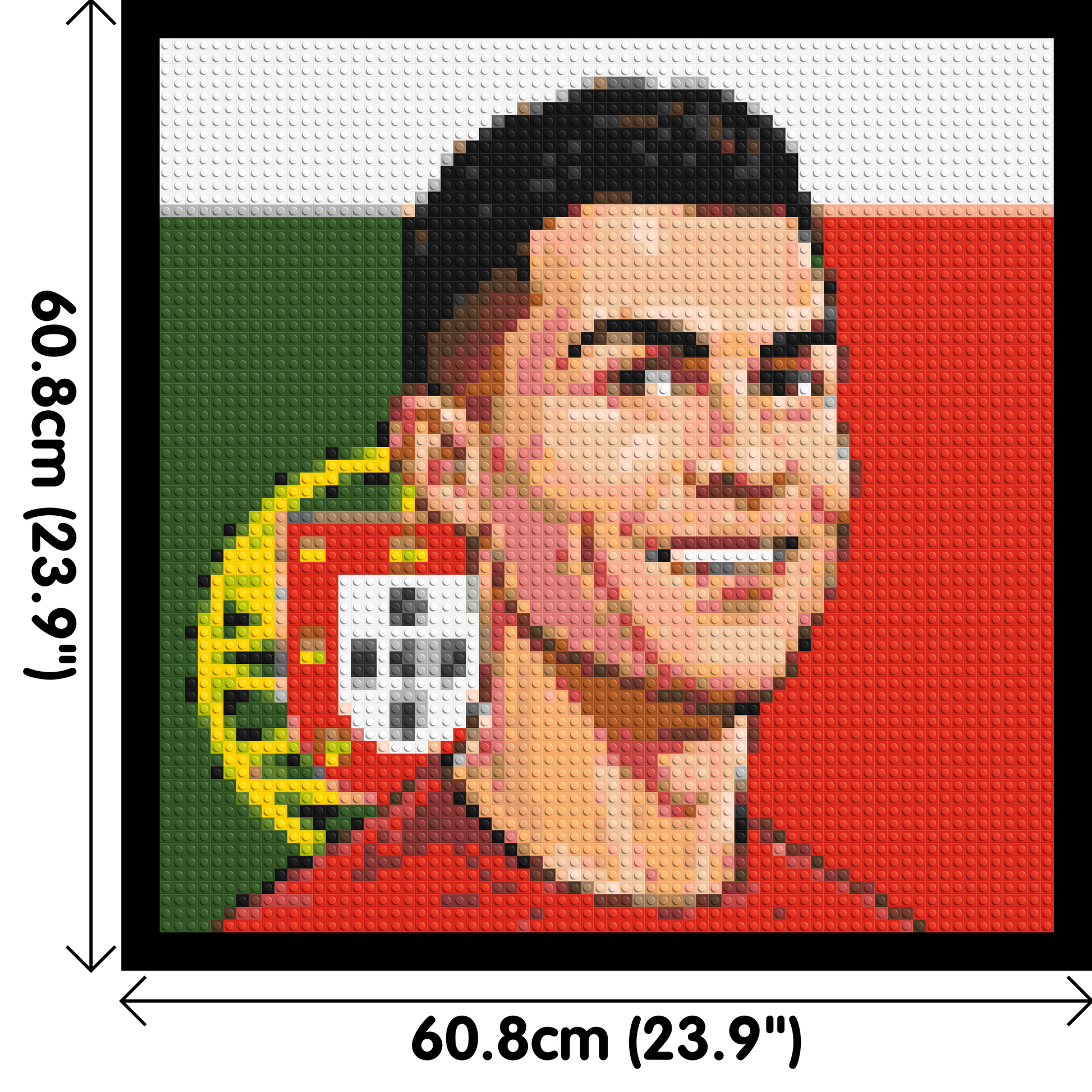 Cristiano Ronaldo Caricature - Brick Art Mosaic Kit 3x3 dimensions with frame
