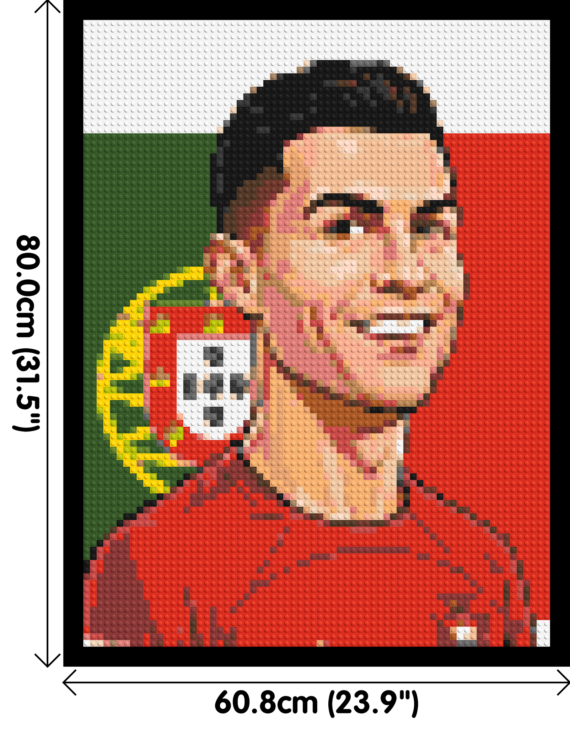 Cristiano Ronaldo Caricature - Brick Art Mosaic Kit 3x4 dimensions with frame