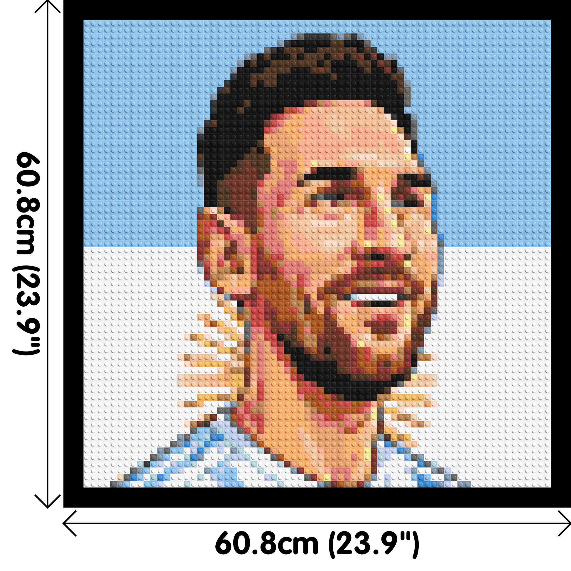Lionel Messi Caricature - Brick Art Mosaic Kit 3x3 dimensions with frame