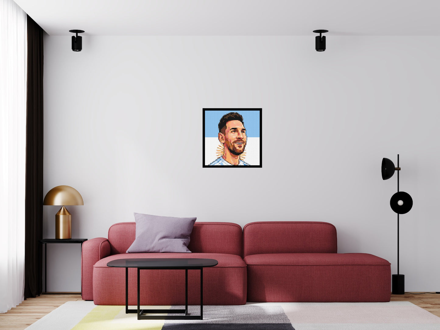 Lionel Messi Caricature - Brick Art Mosaic Kit 3x3 large