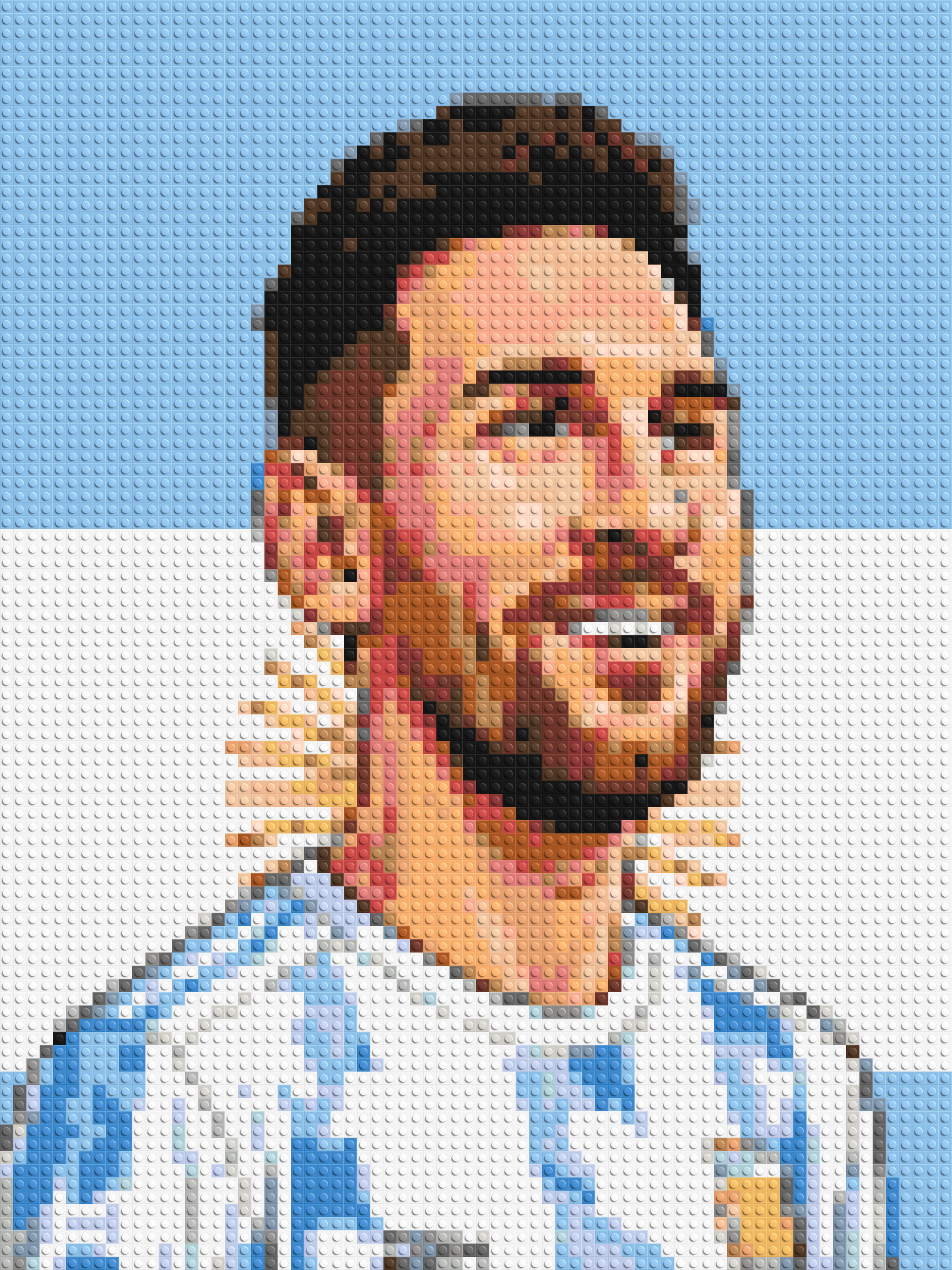 Lionel Messi Caricature - Brick Art Mosaic Kit 3x4 large