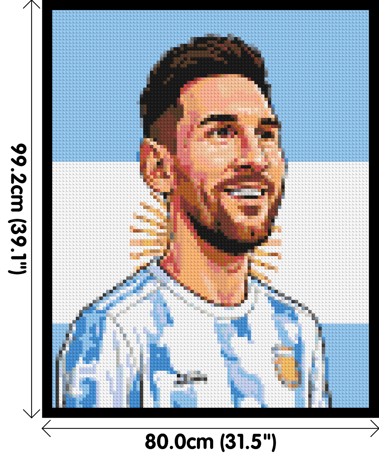 Lionel Messi Caricature - Brick Art Mosaic Kit 4x5 large