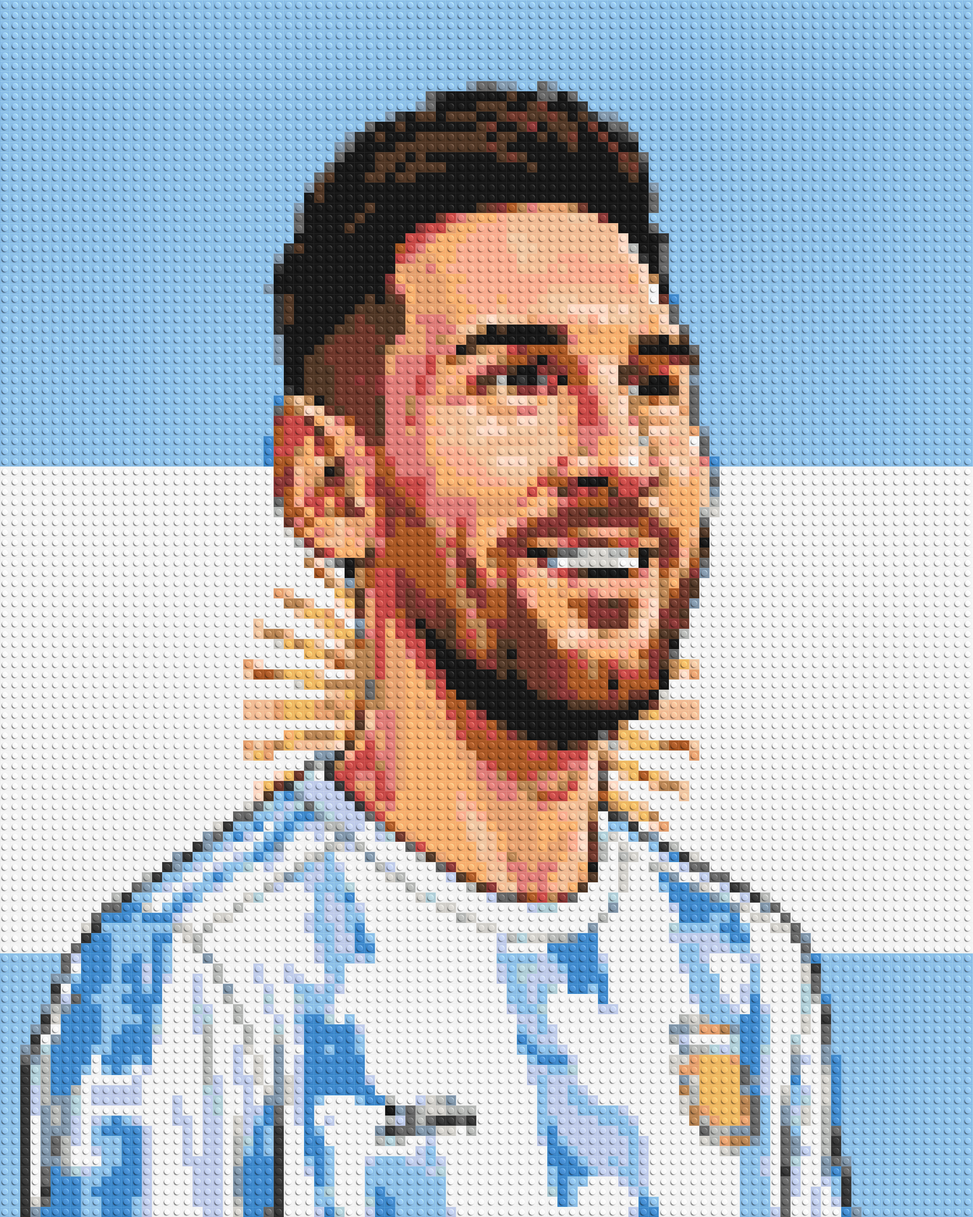 Lionel Messi Caricature - Brick Art Mosaic Kit 4x5 large