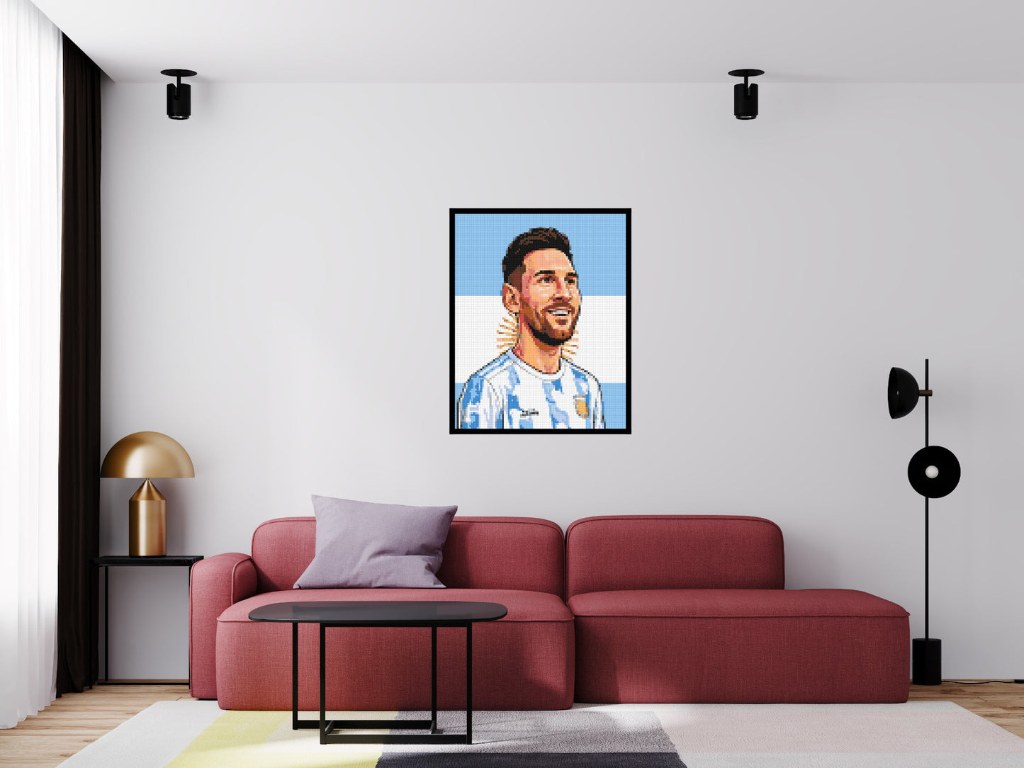 Lionel Messi Caricature - Brick Art Mosaic Kit 4x5 large