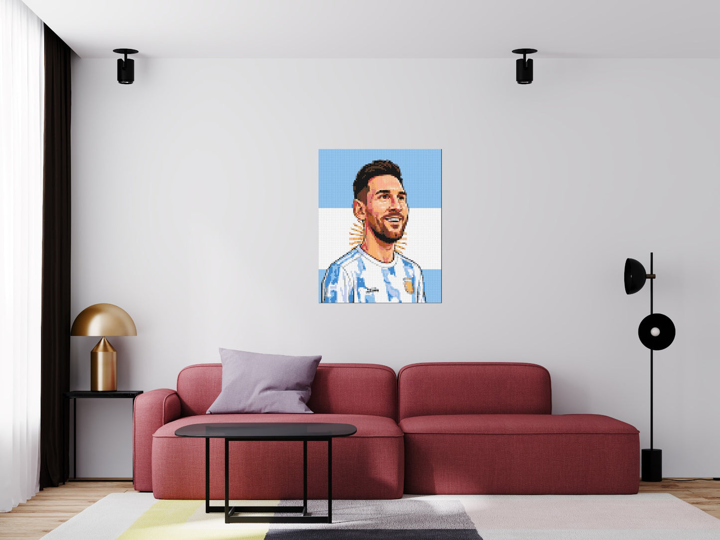 Lionel Messi Caricature - Brick Art Mosaic Kit 4x5 large
