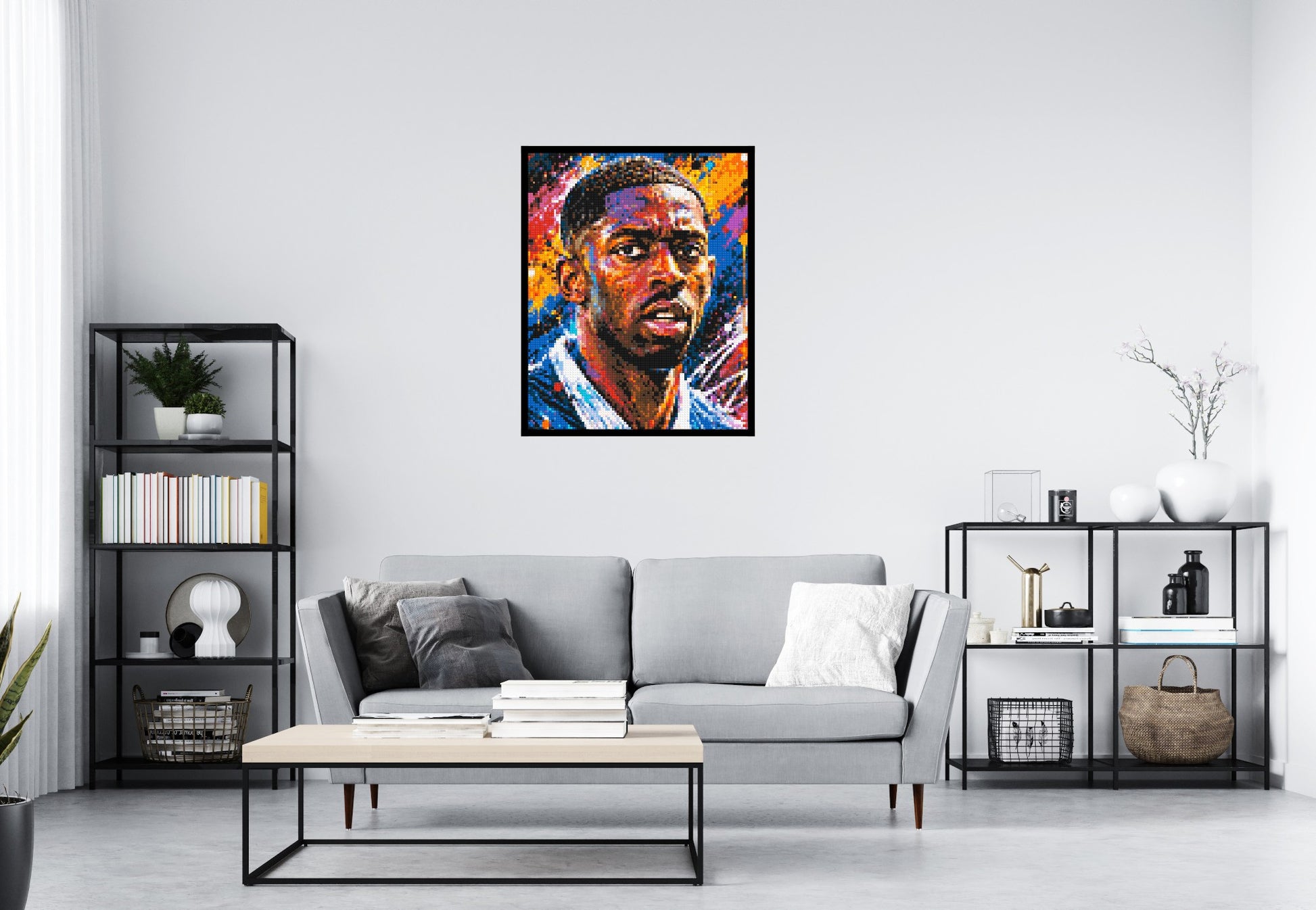 Ousmane Dembélé Urban Pop - Brick Art Mosaic Kit 4x5 scene with frame