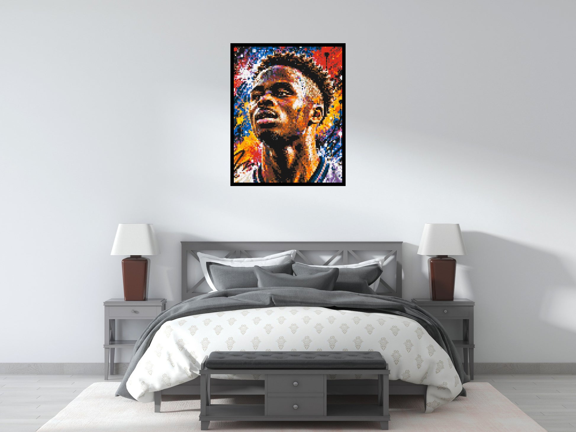 Bukayo Saka Urban Pop - Brick Art Mosaic Kit 4x5 scene with frame