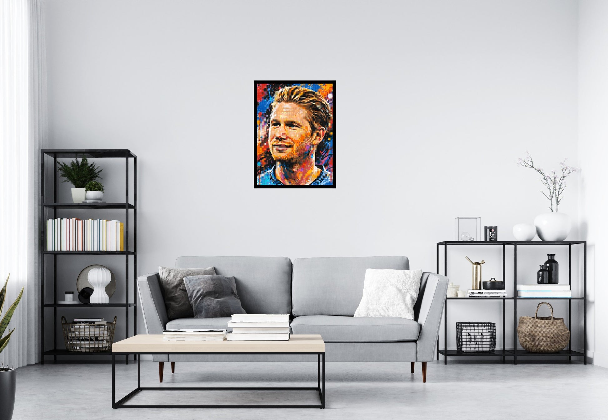 Kevin De Bruyne Urban Pop - Brick Art Mosaic Kit 3x4 scene with frame