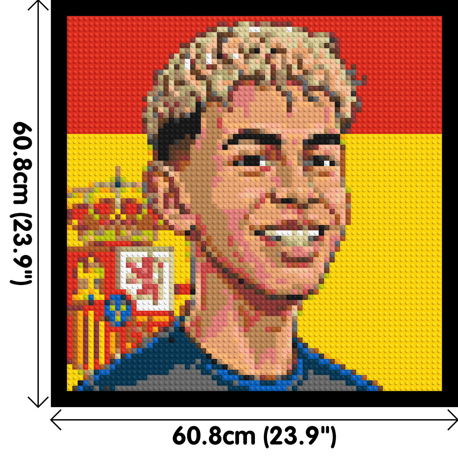 Lamine Yamal Caricature - Brick Art Mosaic Kit 3x3 dimensions with frame