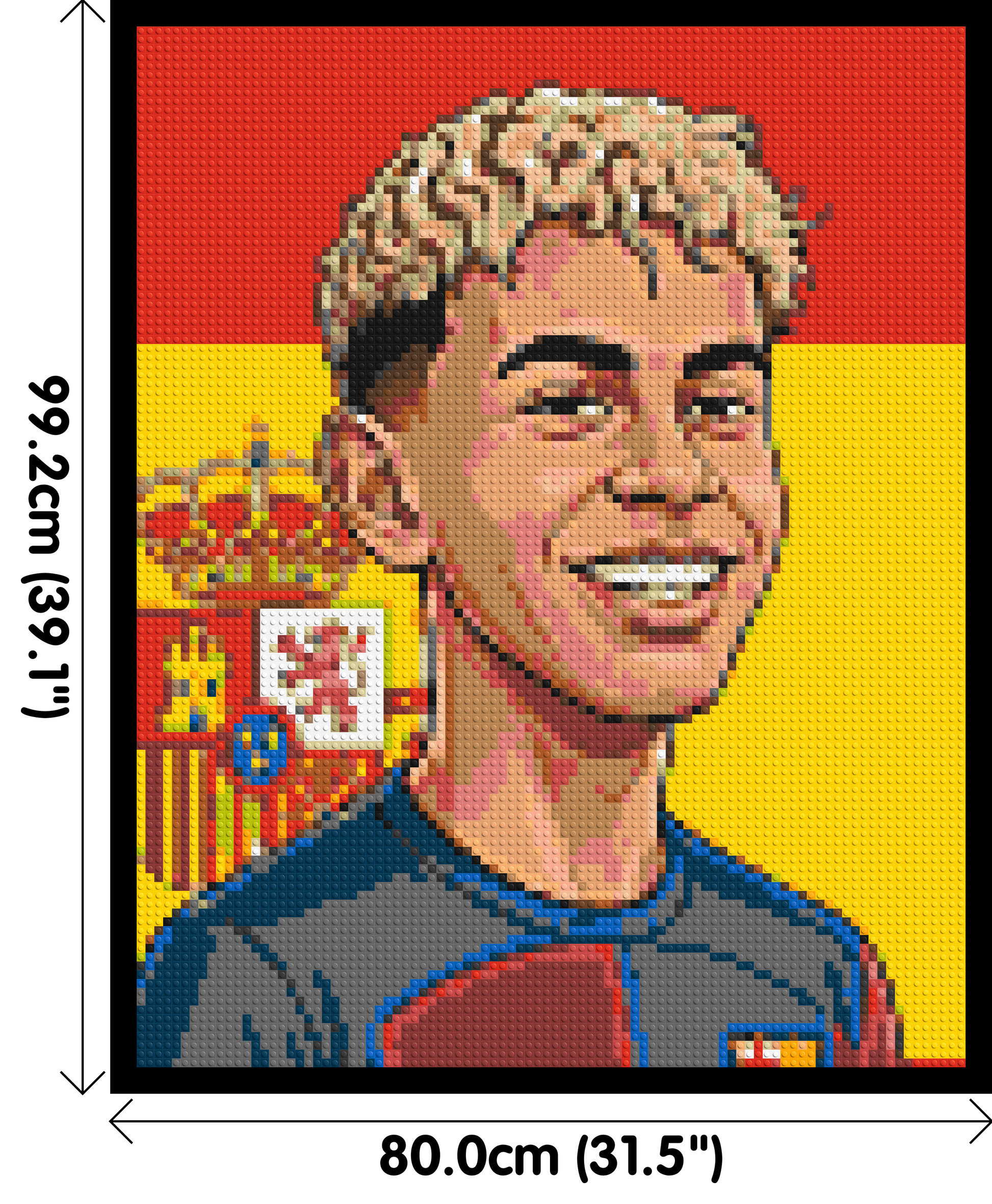 Lamine Yamal Caricature - Brick Art Mosaic Kit 4x5 dimensions with frame