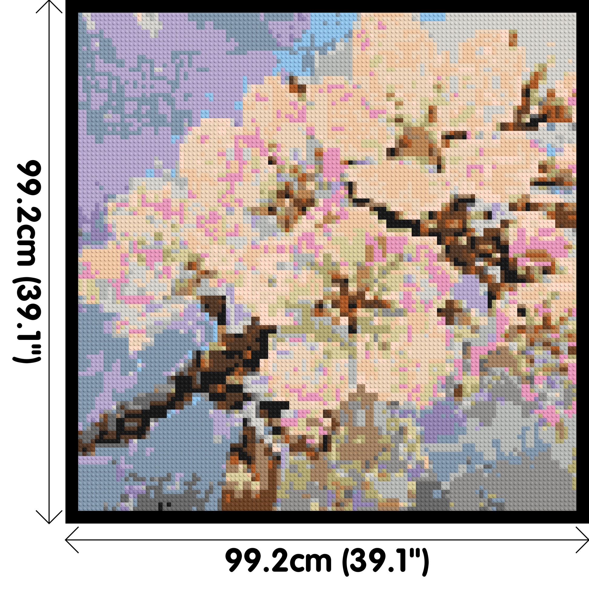 Cherry Blossom – A Moment of Fleeting Light by Joséphine Machalani - Brick Art Mosaic Kit 5x5 dimensions with frame
