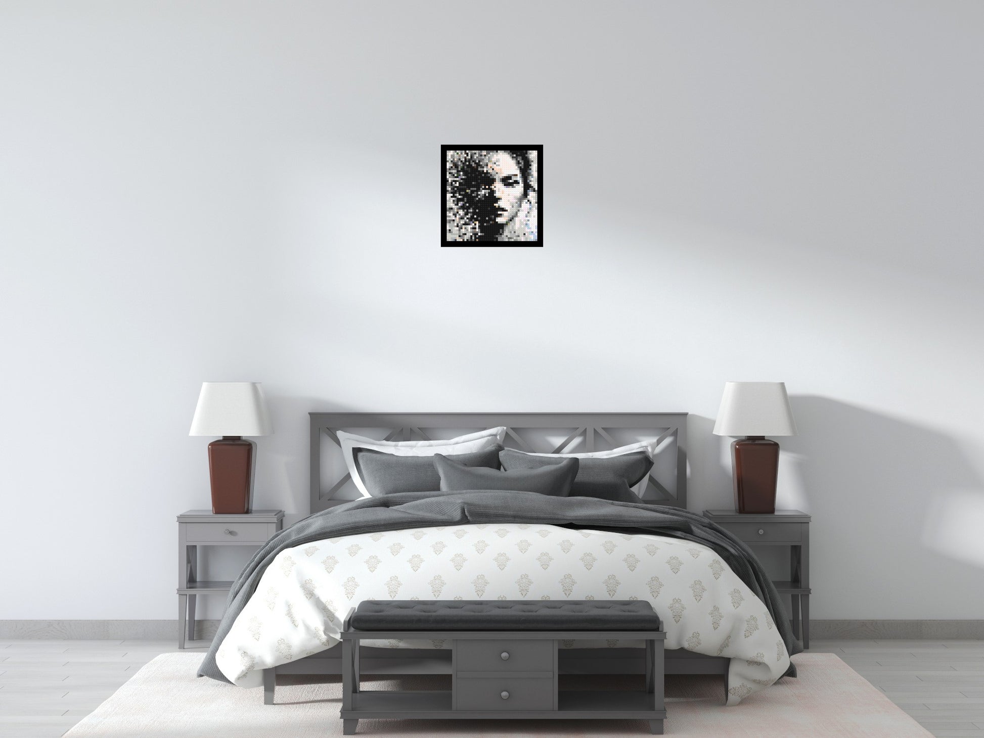 Evaporation – Between Presence and Disappearance by Joséphine Machalani - Brick Art Mosaic Kit 2x2 scene with frame