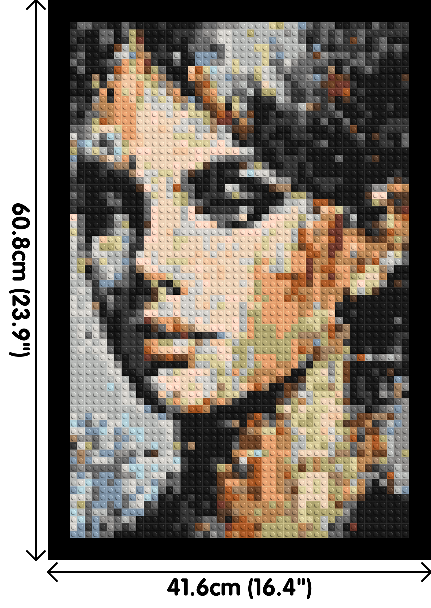 Moon – A Whisper of Silver Light by Joséphine Machalani - Brick Art Mosaic Kit 2x3 dimensions with frame