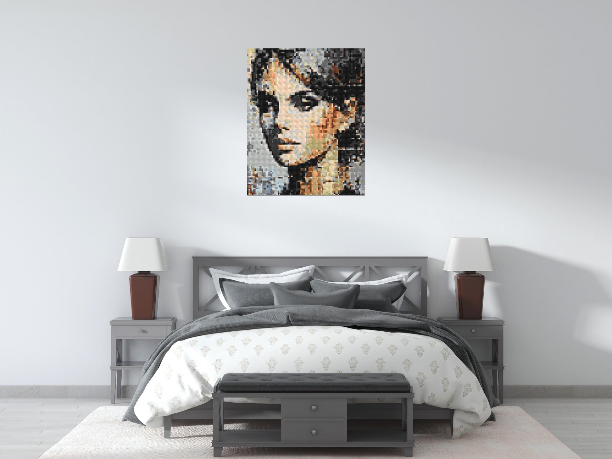 Moon – A Whisper of Silver Light by Joséphine Machalani - Brick Art Mosaic Kit 4x5 scene