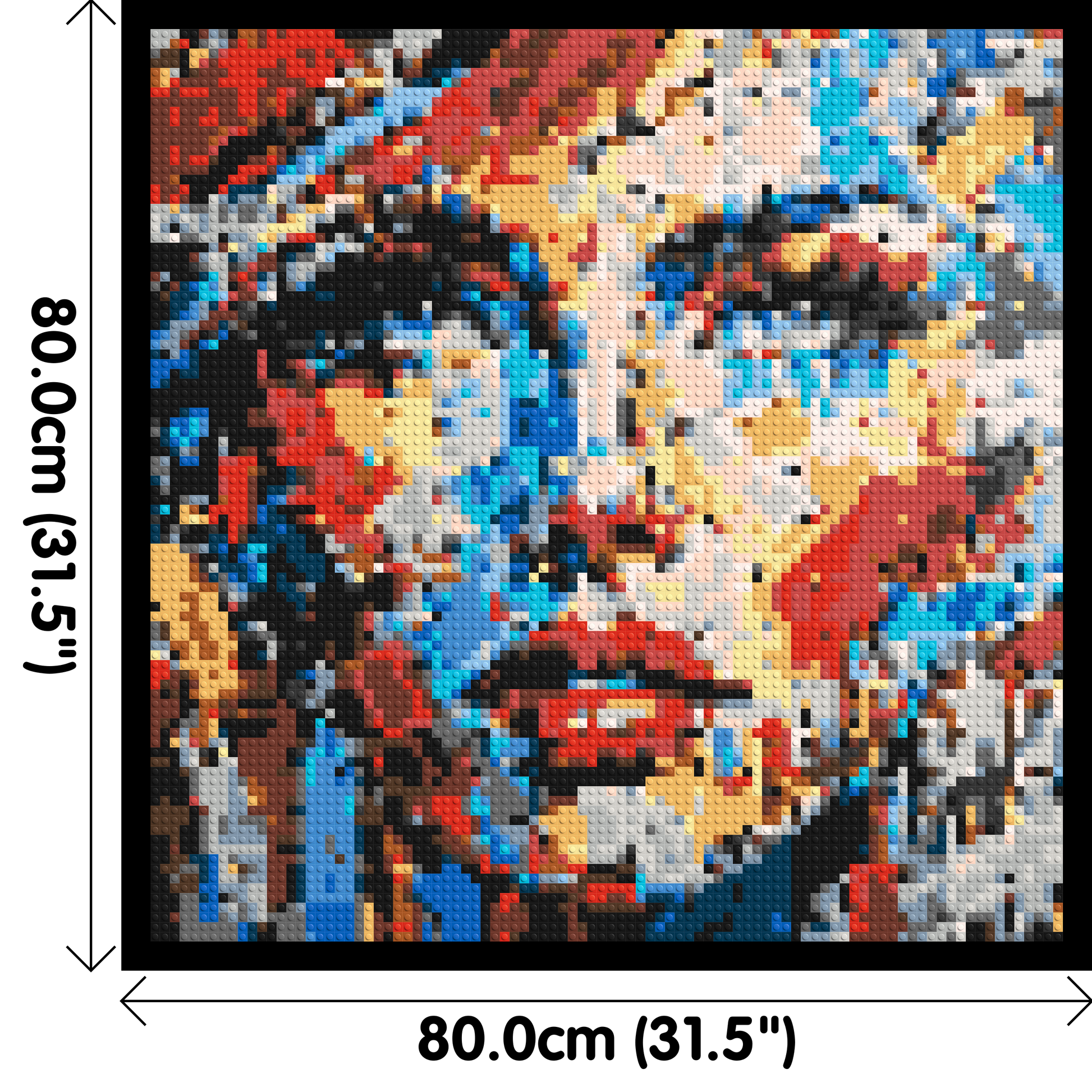 Eccentric – A Dance of Unpredictable Color by Joséphine Machalani - Brick Art Mosaic Kit 4x4 dimensions with frame