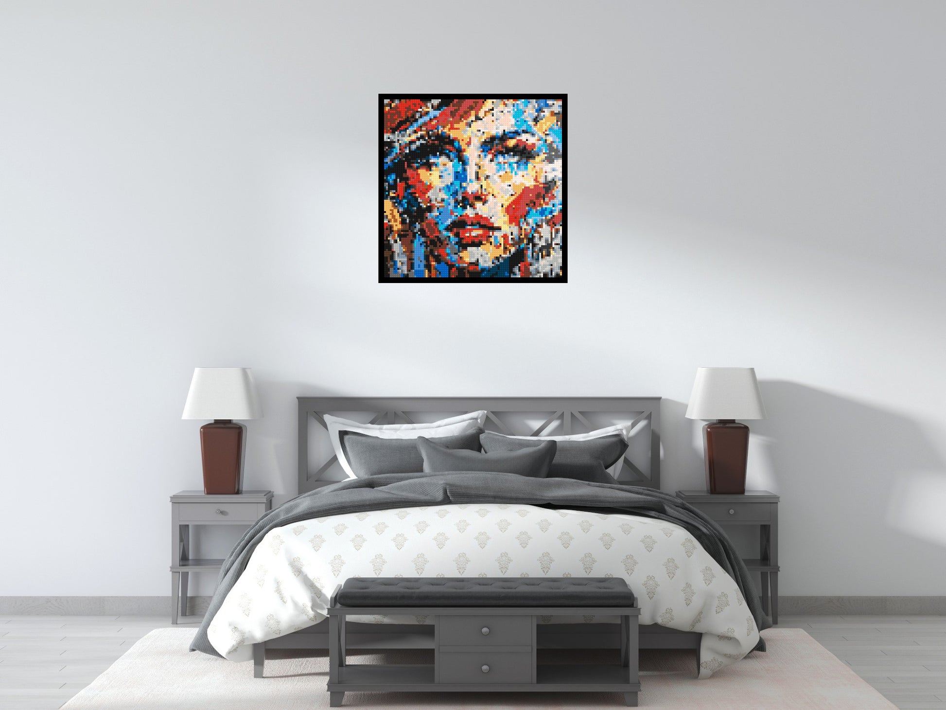 Eccentric – A Dance of Unpredictable Color by Joséphine Machalani - Brick Art Mosaic Kit 4x4 scene with frame