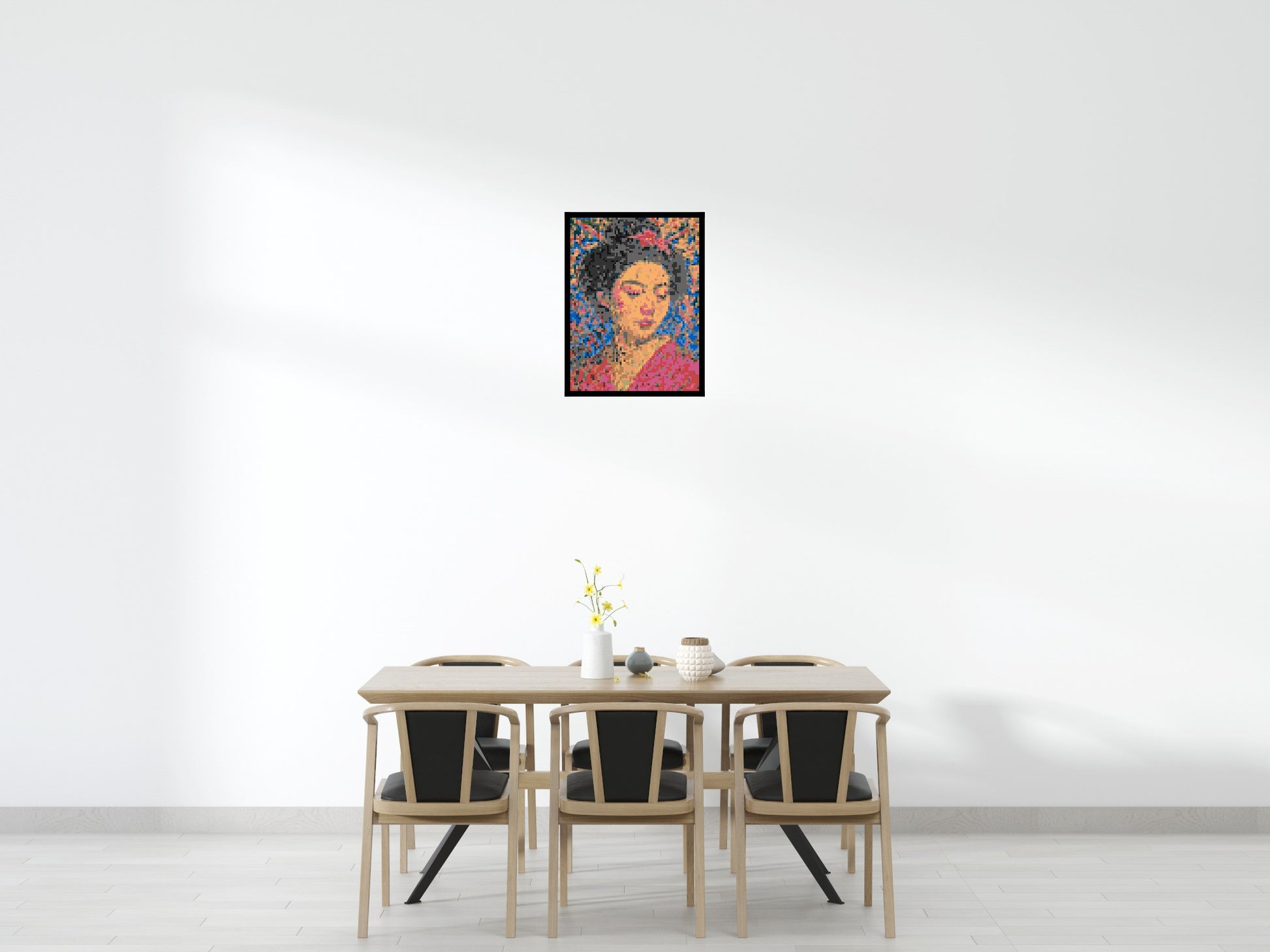 Sakura – A Woman Shaped by Light by Joséphine Machalani - Brick Art Mosaic Kit 3x4 scene with frame