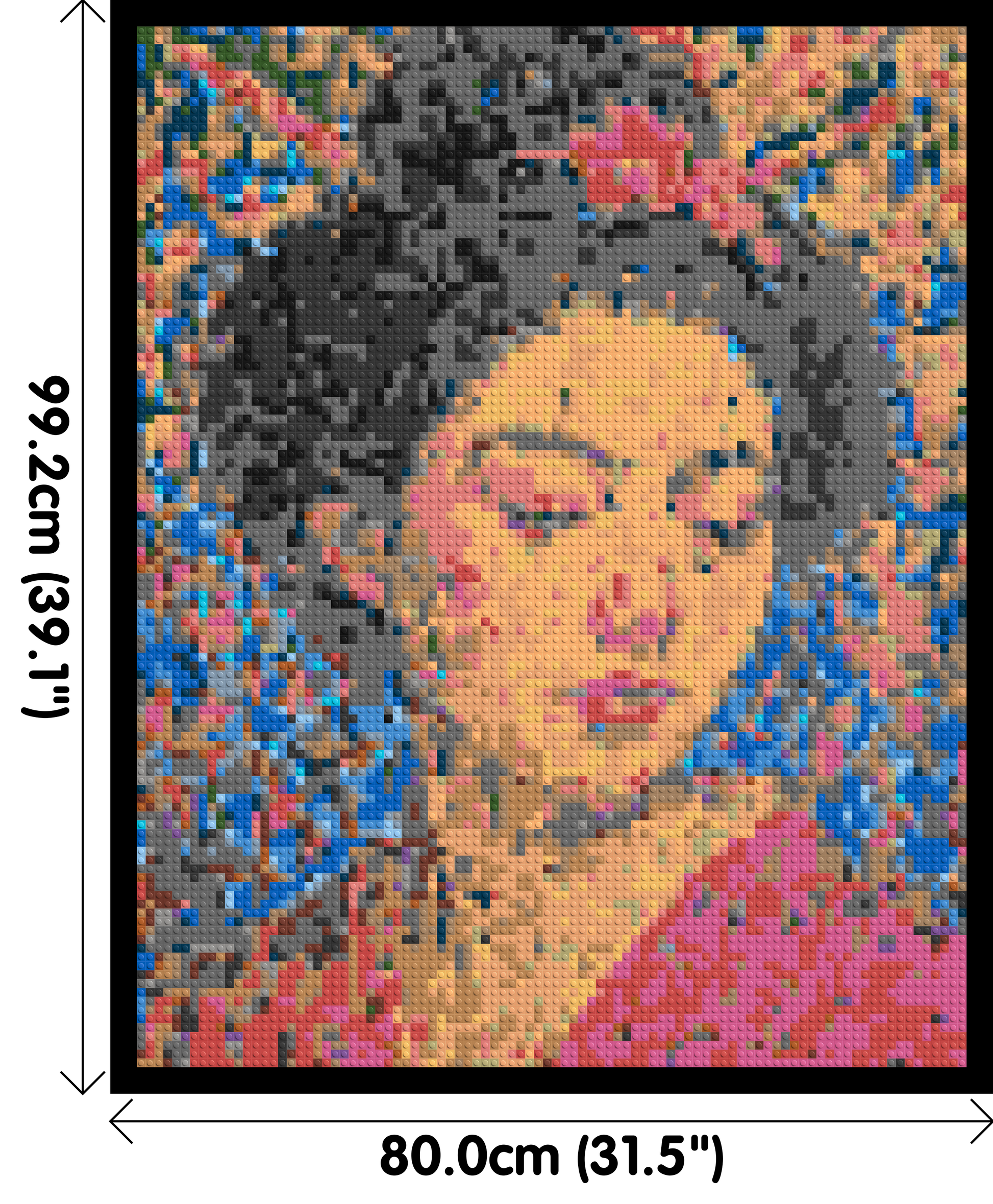 Sakura – A Woman Shaped by Light by Joséphine Machalani - Brick Art Mosaic Kit 4x5 dimensions with frame
