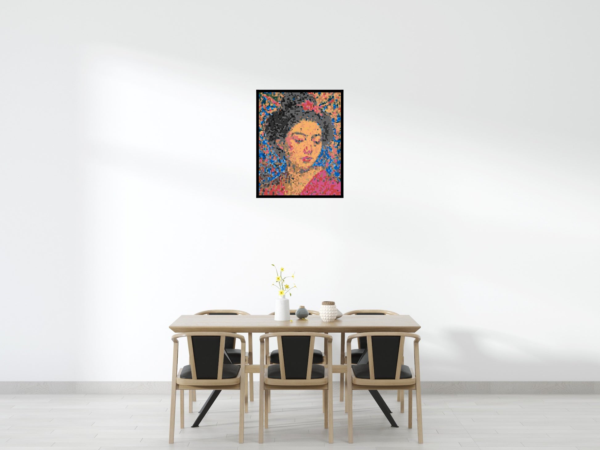 Sakura – A Woman Shaped by Light by Joséphine Machalani - Brick Art Mosaic Kit 4x5 scene with frame
