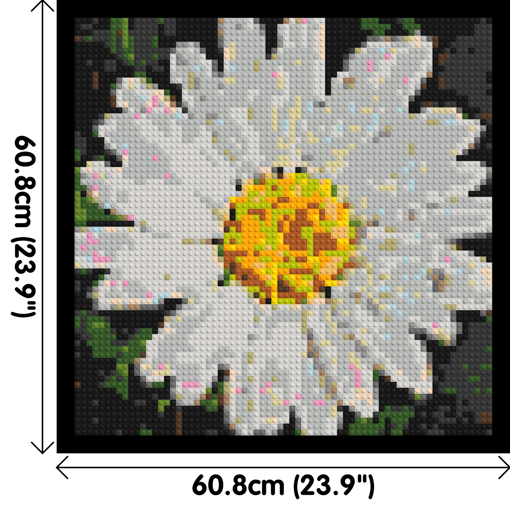 Daisy – A Quiet Bloom of Simplicity by Joséphine Machalani - Brick Art Mosaic Kit 3x3 dimensions with frame