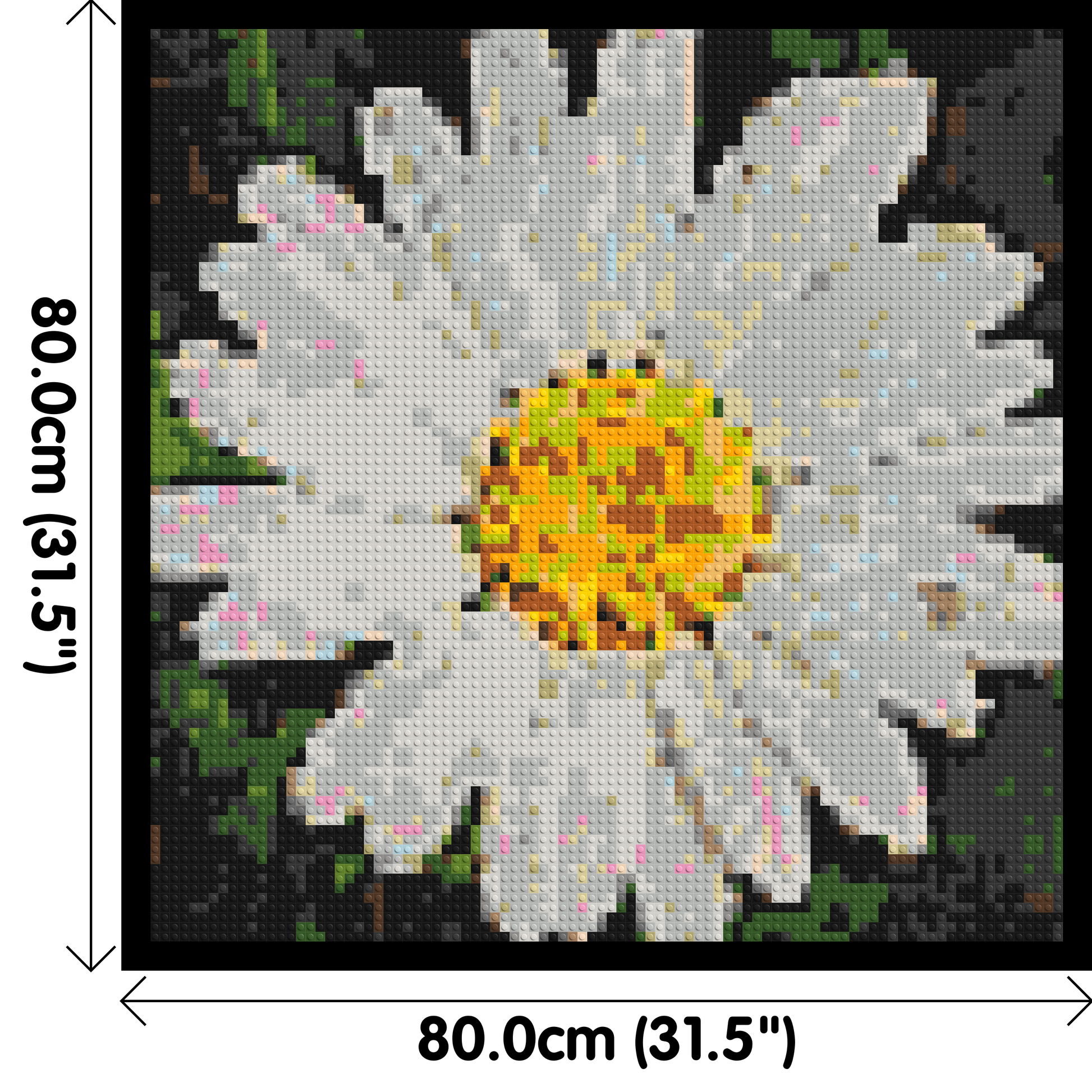 Daisy – A Quiet Bloom of Simplicity by Joséphine Machalani - Brick Art Mosaic Kit 4x4 dimensions with frame