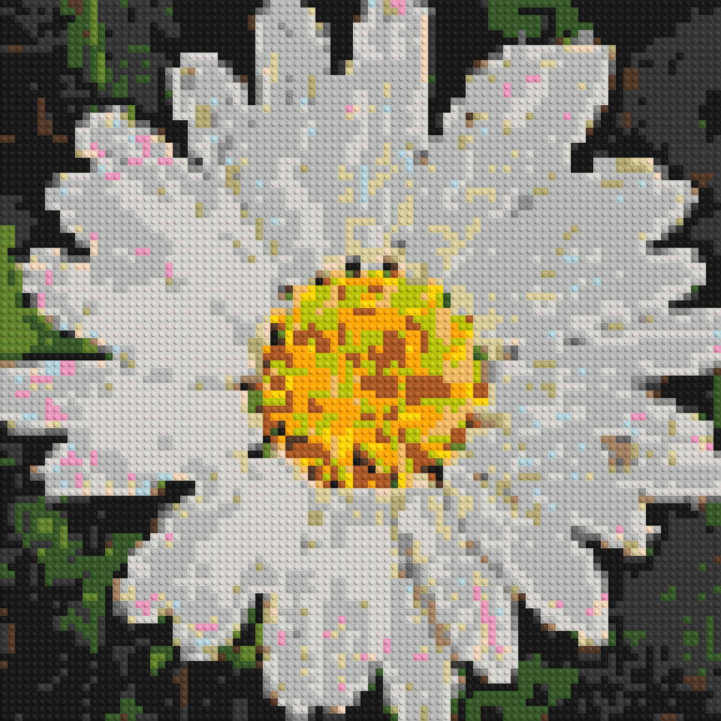 Daisy – A Quiet Bloom of Simplicity by Joséphine Machalani - Brick Art Mosaic Kit 4x4 large