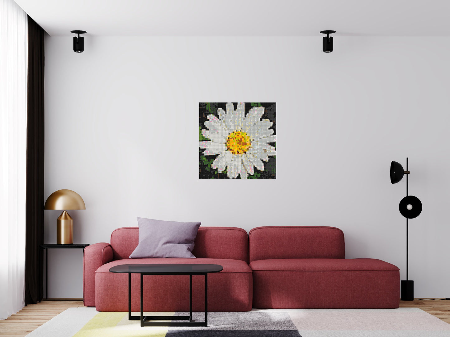 Daisy – A Quiet Bloom of Simplicity by Joséphine Machalani - Brick Art Mosaic Kit 4x4 large