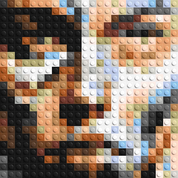 Warrior – Strength in Stillness by Joséphine Machalani - Brick Art Mosaic Kit 1x1 large
