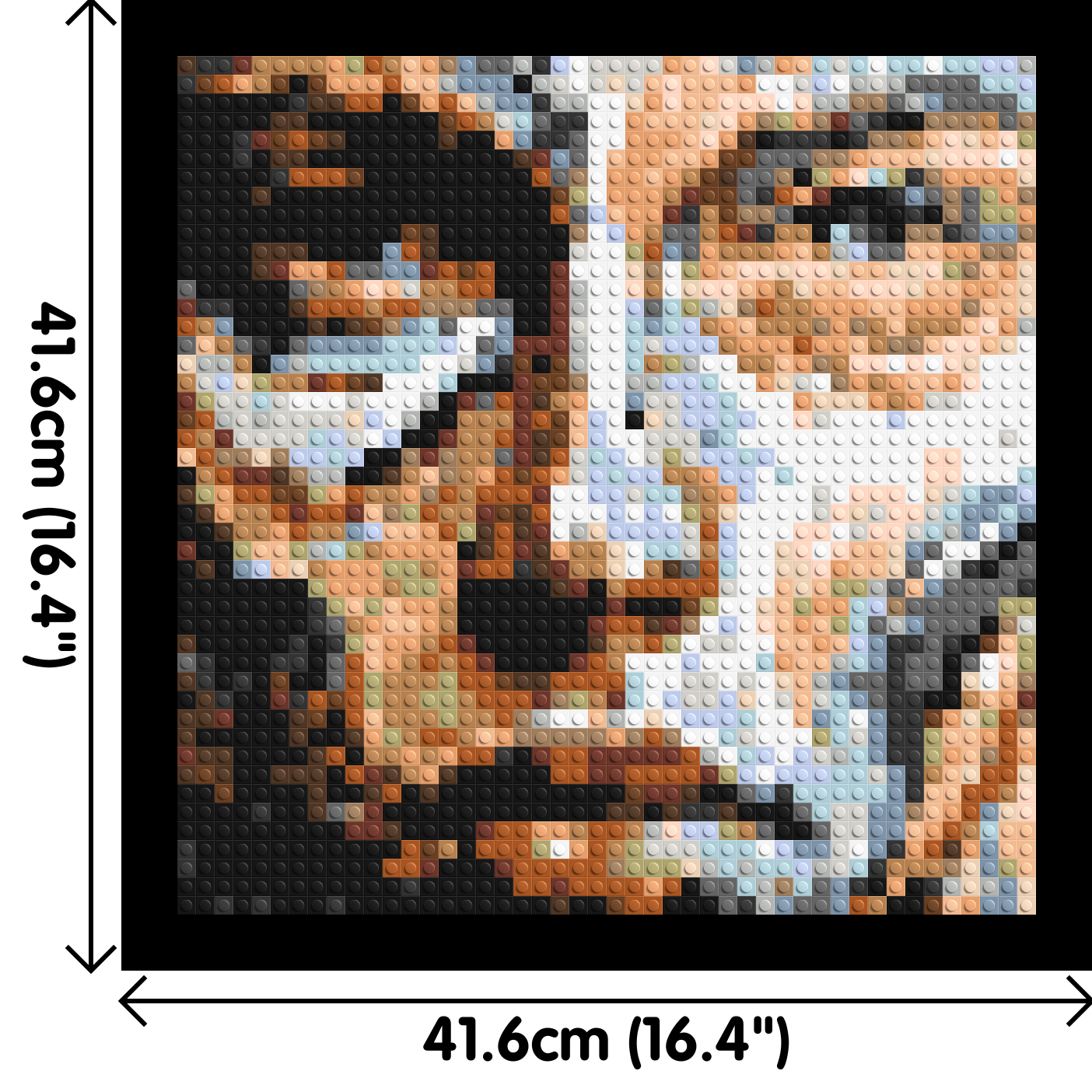 Warrior – Strength in Stillness by Joséphine Machalani - Brick Art Mosaic Kit 2x2 dimensions with frame
