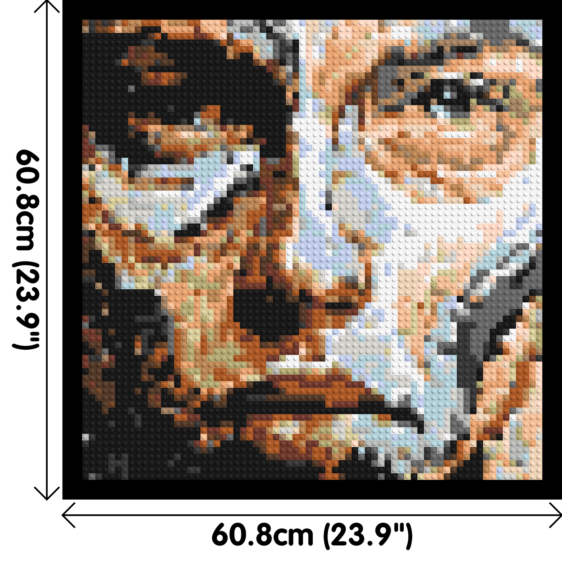 Warrior – Strength in Stillness by Joséphine Machalani - Brick Art Mosaic Kit 3x3 dimensions with frame