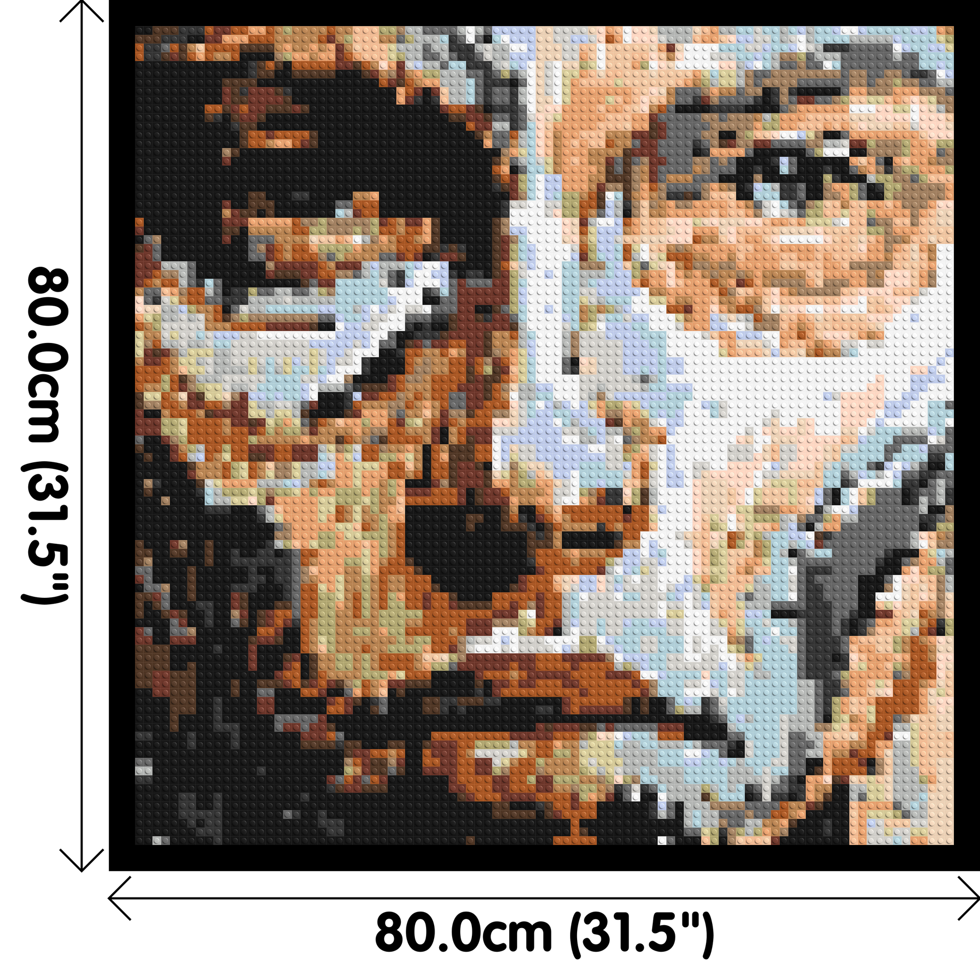 Warrior – Strength in Stillness by Joséphine Machalani - Brick Art Mosaic Kit 4x4 dimensions with frame