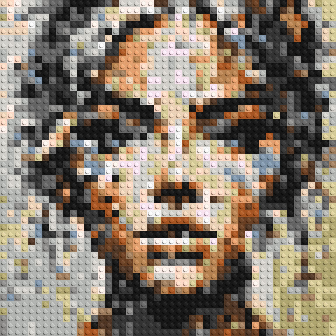 Pixel – A Face Built From Fragments by Joséphine Machalani - Brick Art Mosaic Kit 2x2 large