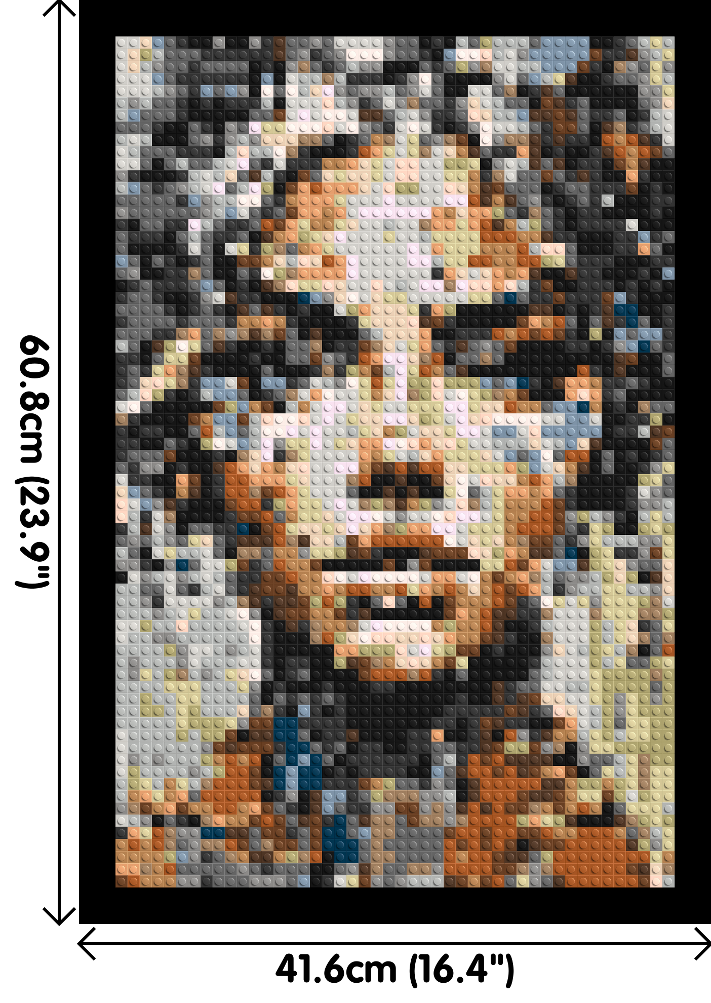Pixel – A Face Built From Fragments by Joséphine Machalani - Brick Art Mosaic Kit 2x3 large