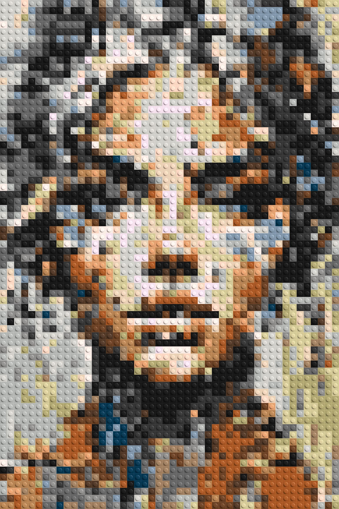 Pixel – A Face Built From Fragments by Joséphine Machalani - Brick Art Mosaic Kit 2x3 large