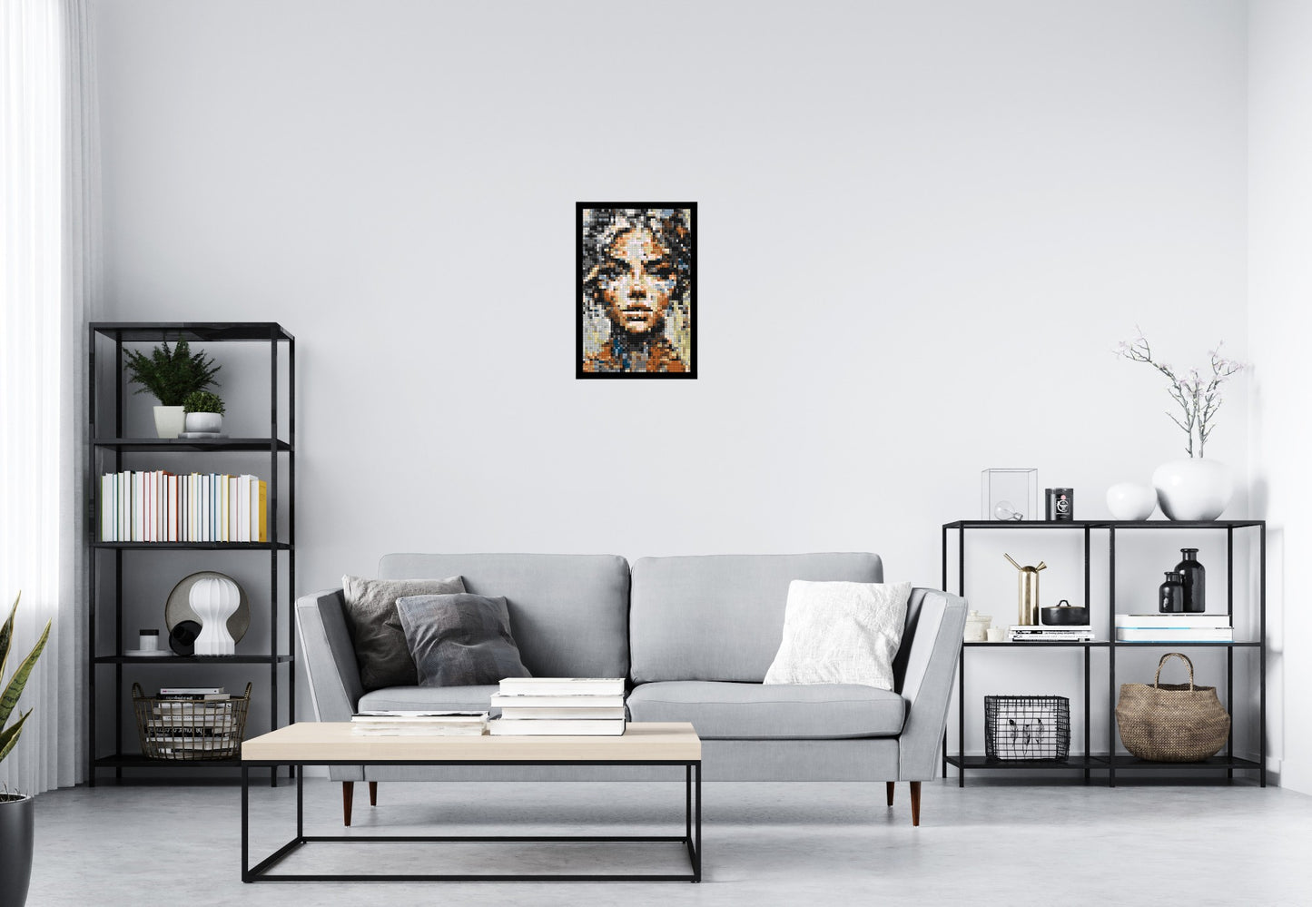 Pixel – A Face Built From Fragments by Joséphine Machalani - Brick Art Mosaic Kit 2x3 large