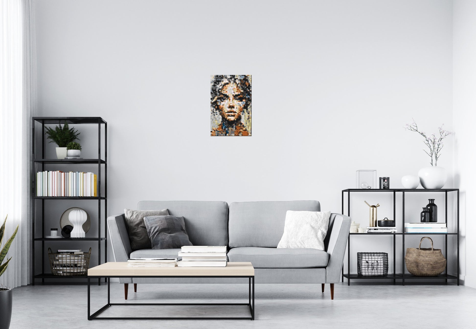 Pixel – A Face Built From Fragments by Joséphine Machalani - Brick Art Mosaic Kit 2x3 scene