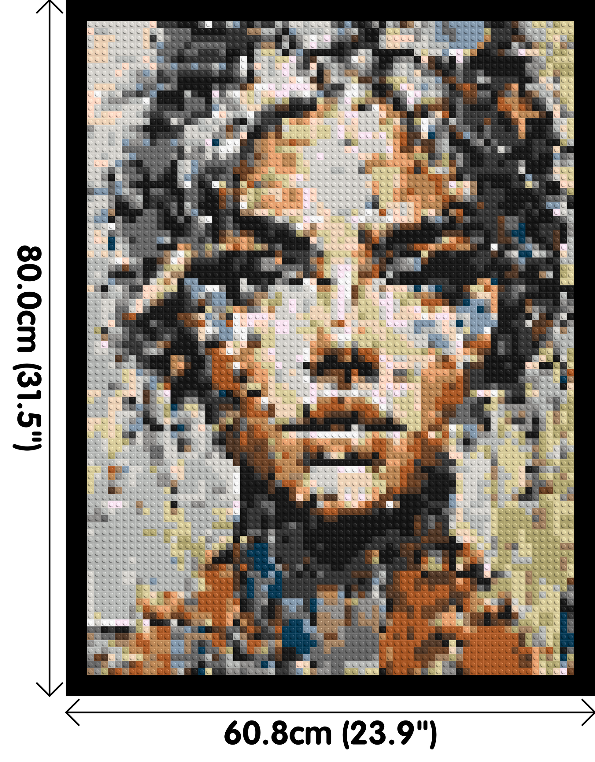 Pixel – A Face Built From Fragments by Joséphine Machalani - Brick Art Mosaic Kit 3x4 dimensions with frame