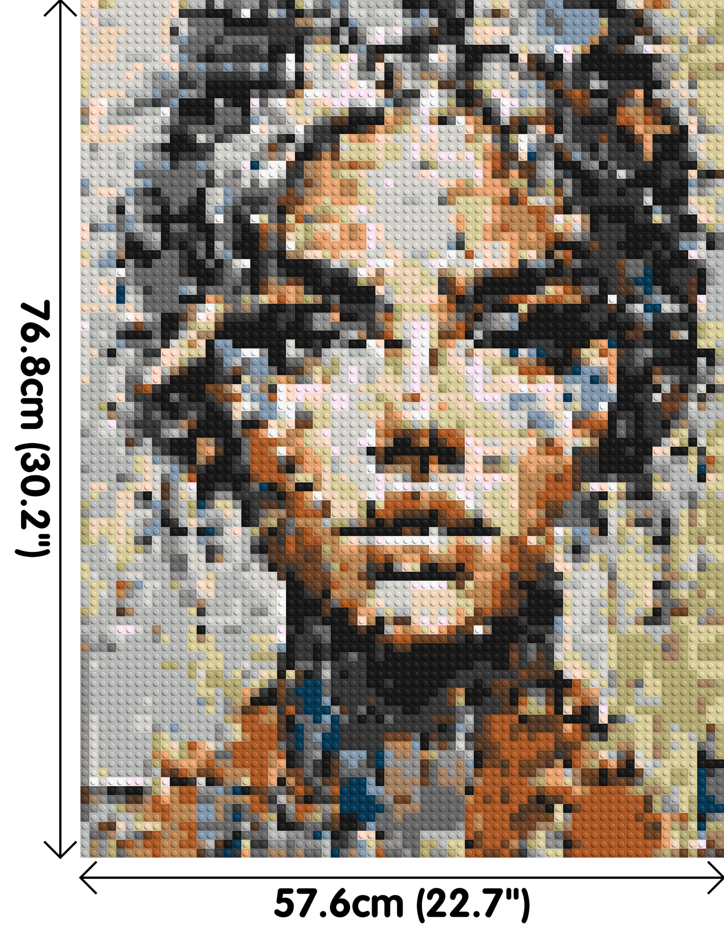 Pixel – A Face Built From Fragments by Joséphine Machalani - Brick Art Mosaic Kit 3x4 large