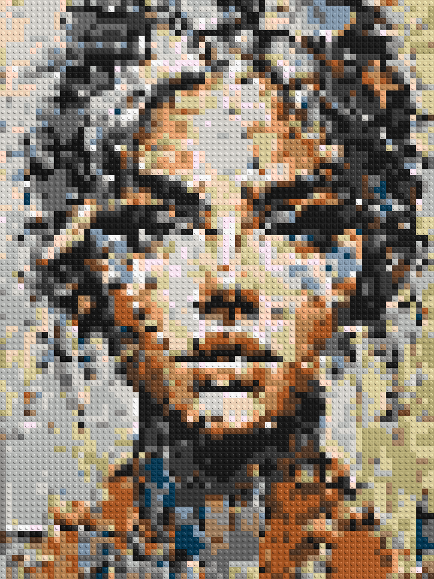 Pixel – A Face Built From Fragments by Joséphine Machalani - Brick Art Mosaic Kit 3x4 large
