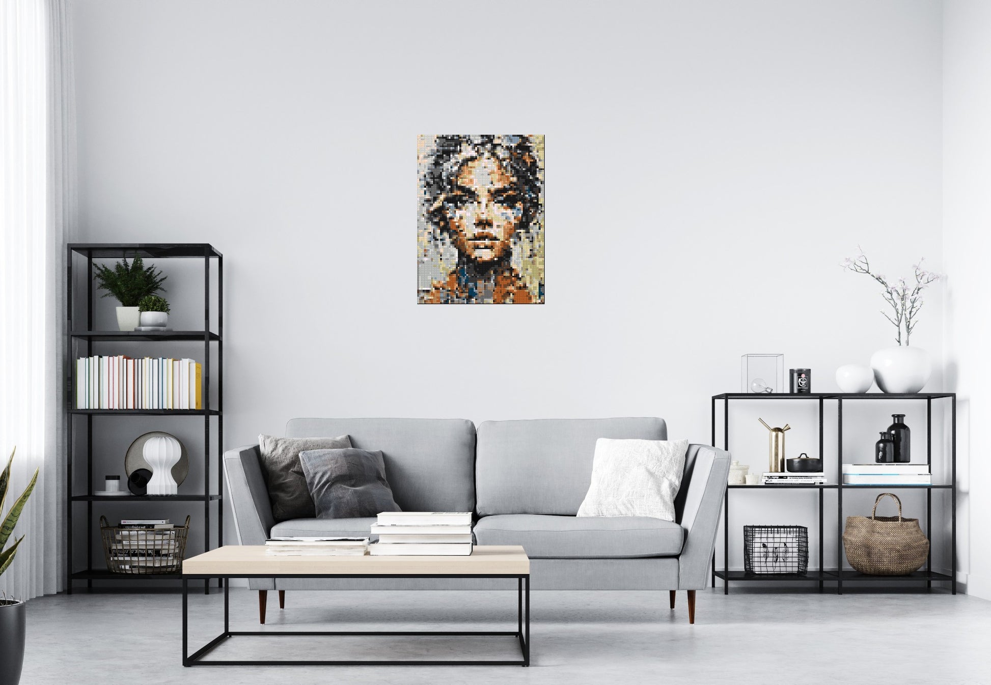 Pixel – A Face Built From Fragments by Joséphine Machalani - Brick Art Mosaic Kit 3x4 scene