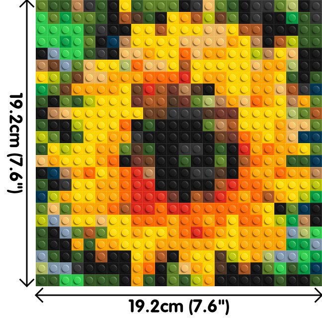Sunflower – A Bloom of Warm Light by Joséphine Machalani - Brick Art Mosaic Kit 1x1 dimensions