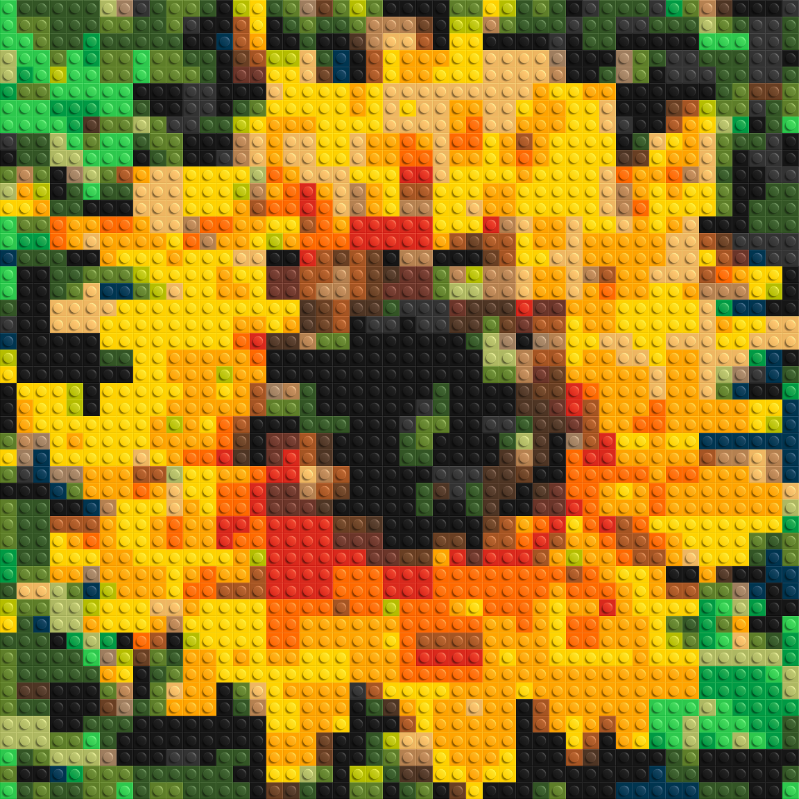 Sunflower – A Bloom of Warm Light by Joséphine Machalani - Brick Art Mosaic Kit 2x2 large