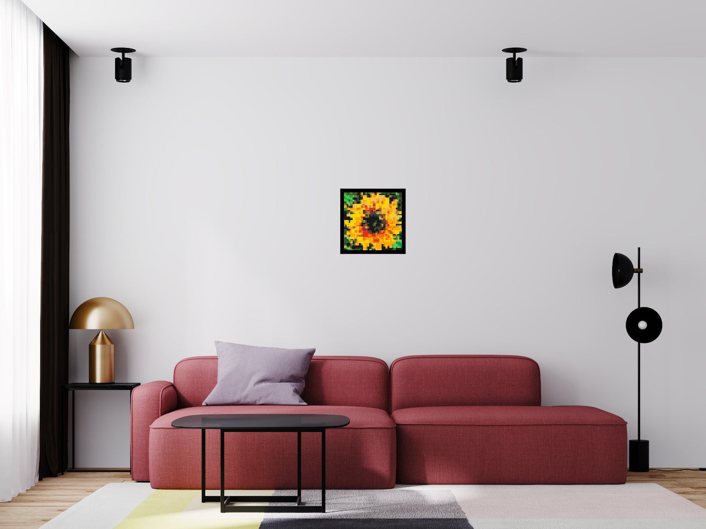 Sunflower – A Bloom of Warm Light by Joséphine Machalani - Brick Art Mosaic Kit 2x2 large