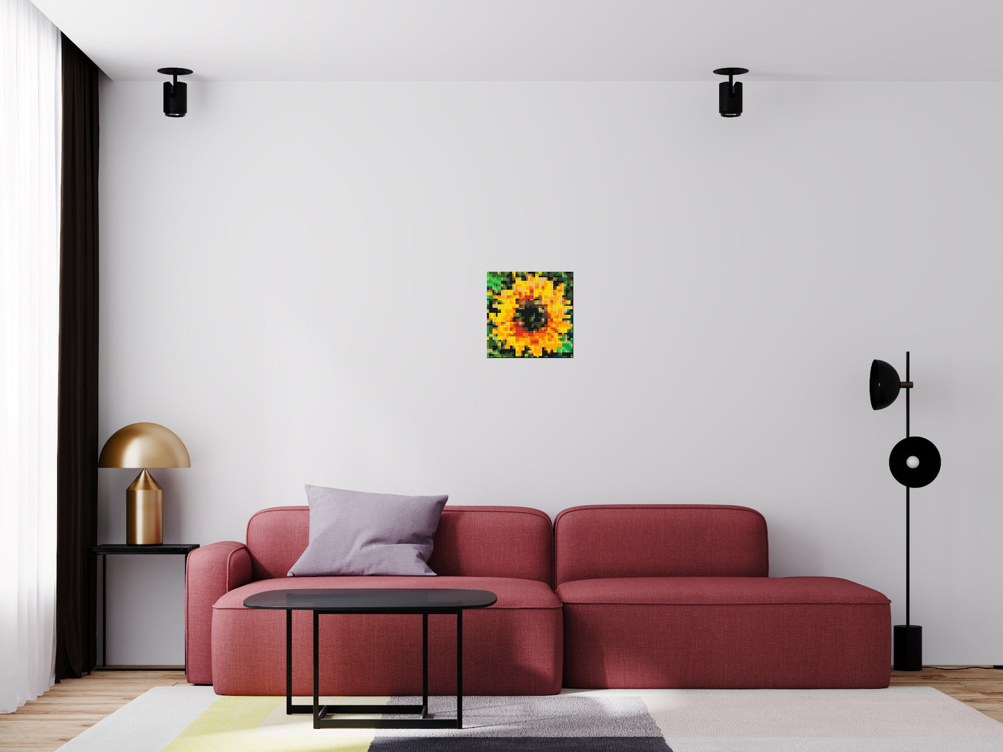Sunflower – A Bloom of Warm Light by Joséphine Machalani - Brick Art Mosaic Kit 2x2 large