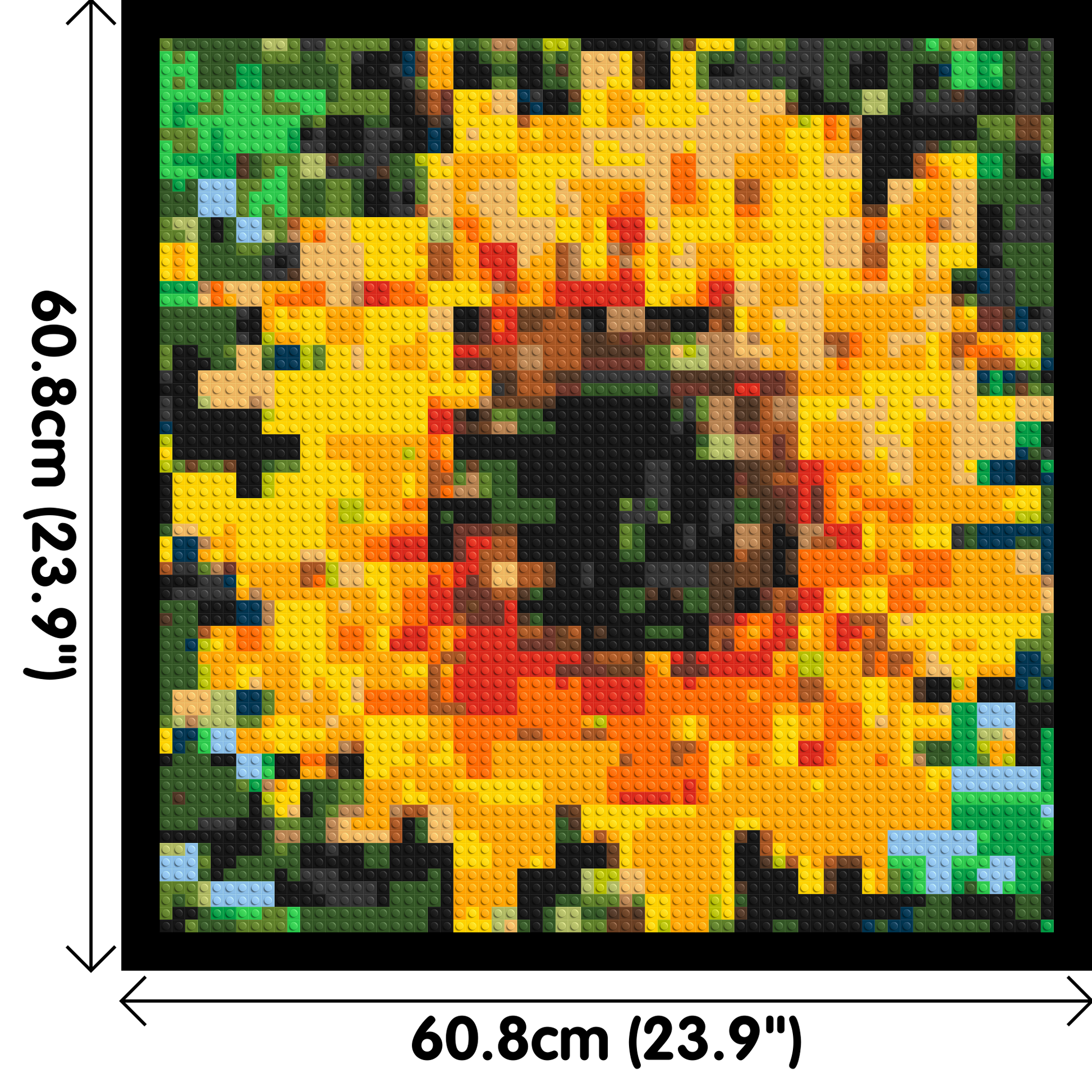 Sunflower – A Bloom of Warm Light by Joséphine Machalani - Brick Art Mosaic Kit 3x3 dimensions with frame