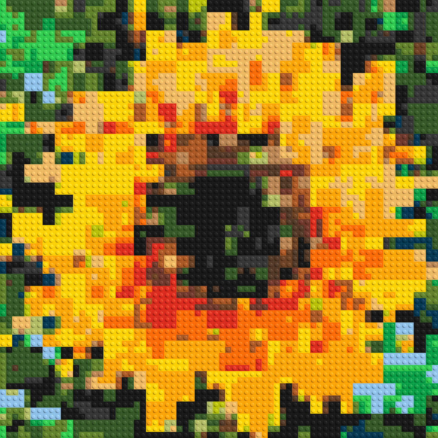 Sunflower – A Bloom of Warm Light by Joséphine Machalani - Brick Art Mosaic Kit 3x3 large